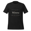 T-shirt noir personnalisé avec le prénom de votre chat, vue de face