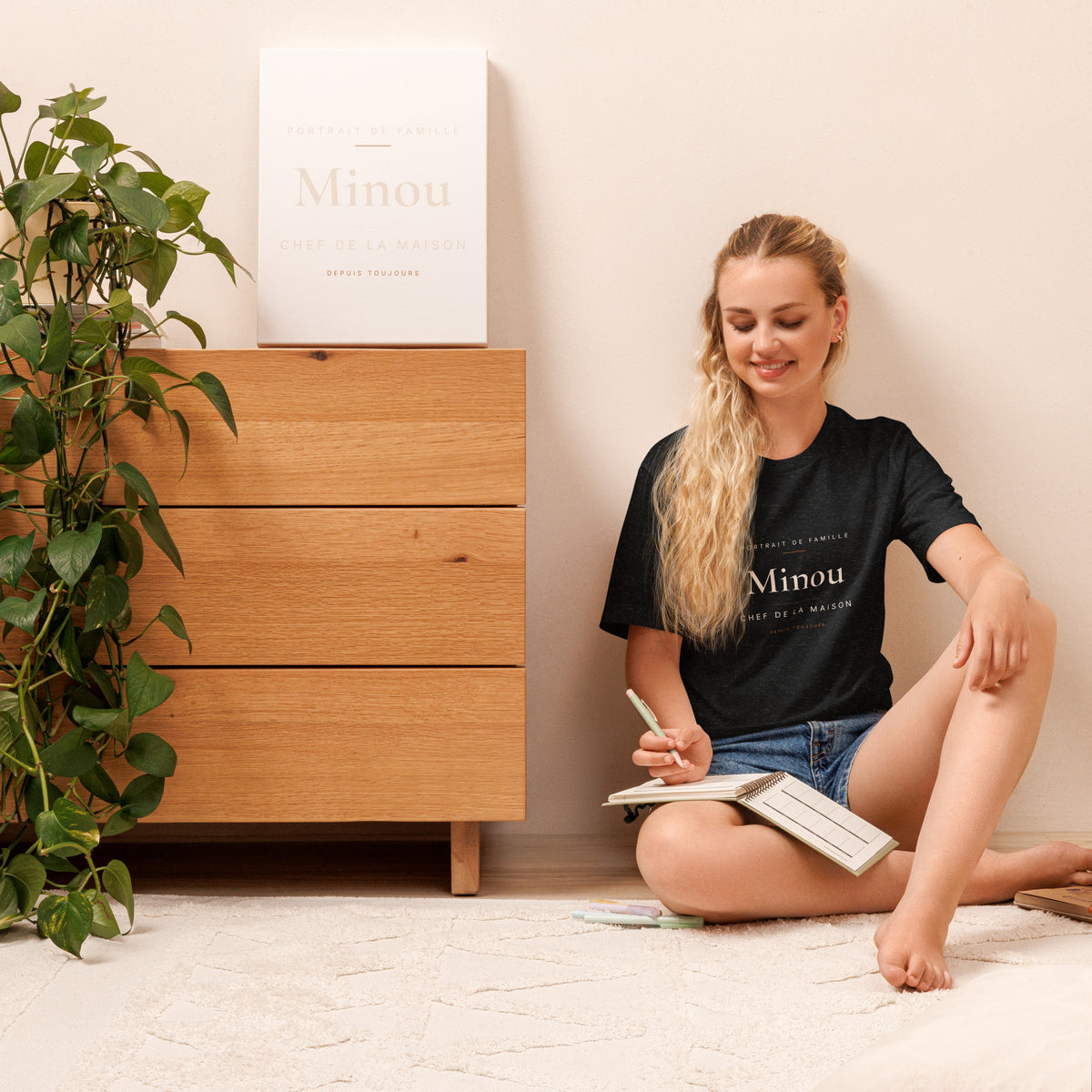T-shirt personnalisé prénom de chat, cadeau pour amoureux des chats