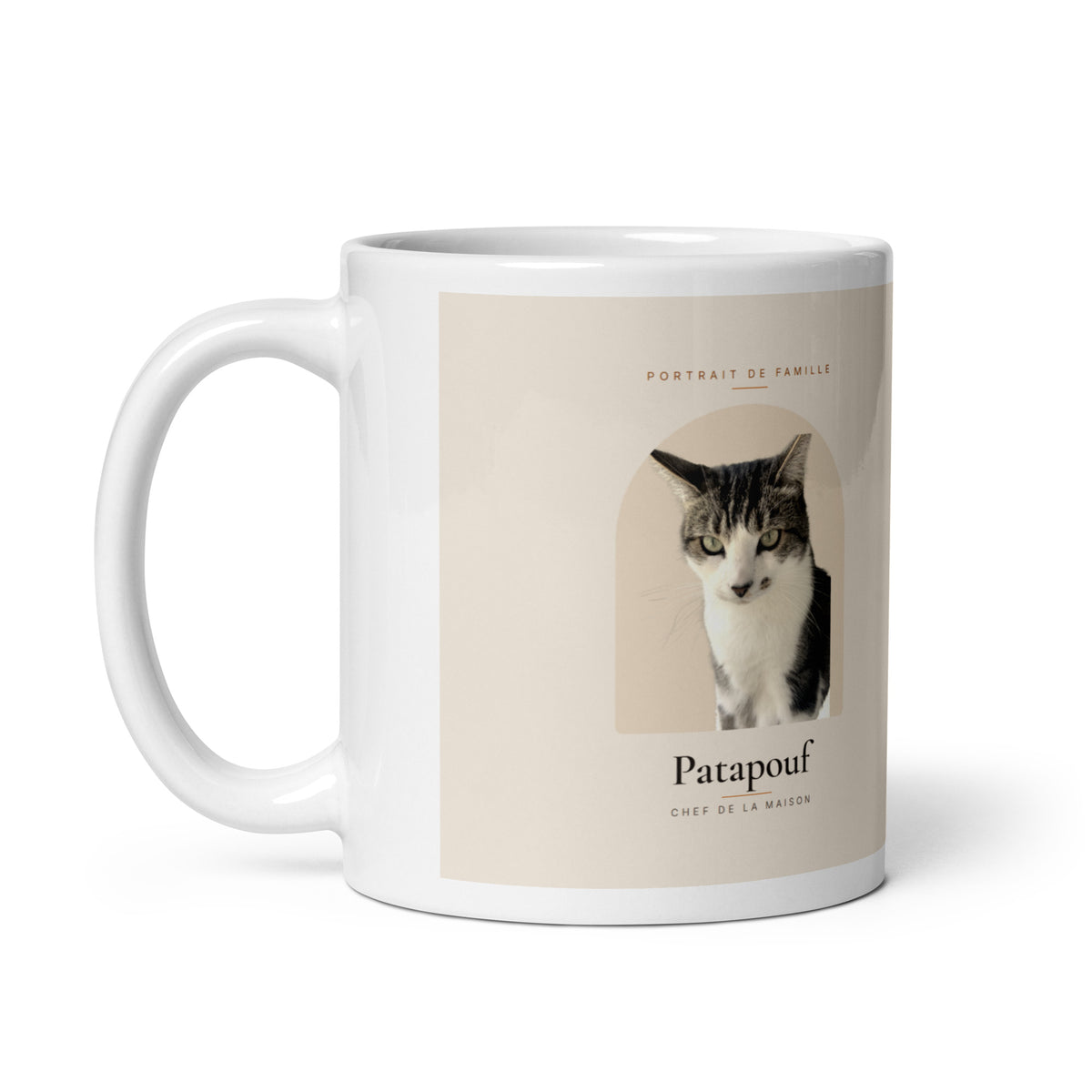 Mug portrait de chat personnalisé, vu de l autre côté